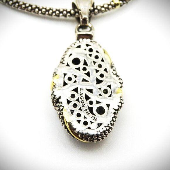 LAGOS Caviar Collection Sterling Silver & 18K Gold Pendant & Chain Necklace - Picture 8 of 12